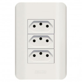 Tomada Canoa 3 Tomada 2P+T 10A Branco Romazi