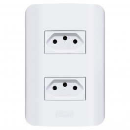 Tomada Canoa 2 Tomada 2P+T 20A Branco Romazi