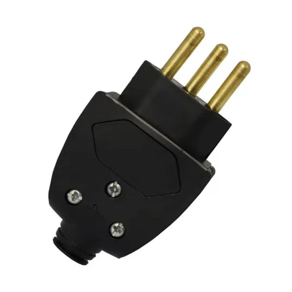 Plug Macho 2P+T 20A Preto Romazi 