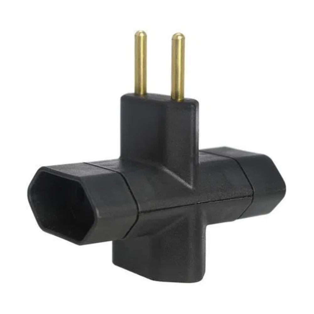 Pino Com 3 Tomadas 2P+T 10A Preto Romazi