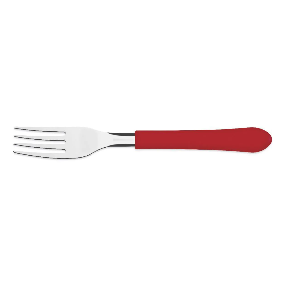 Garfo Leme Mesa Inox Vermelho Tramontina