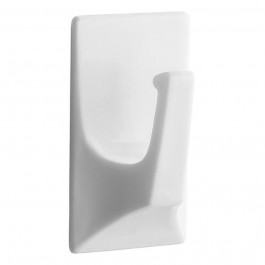 Gancho Quadrado Adesivo 0.3Kg Plastico Com 2 Unidades Branco Primafer