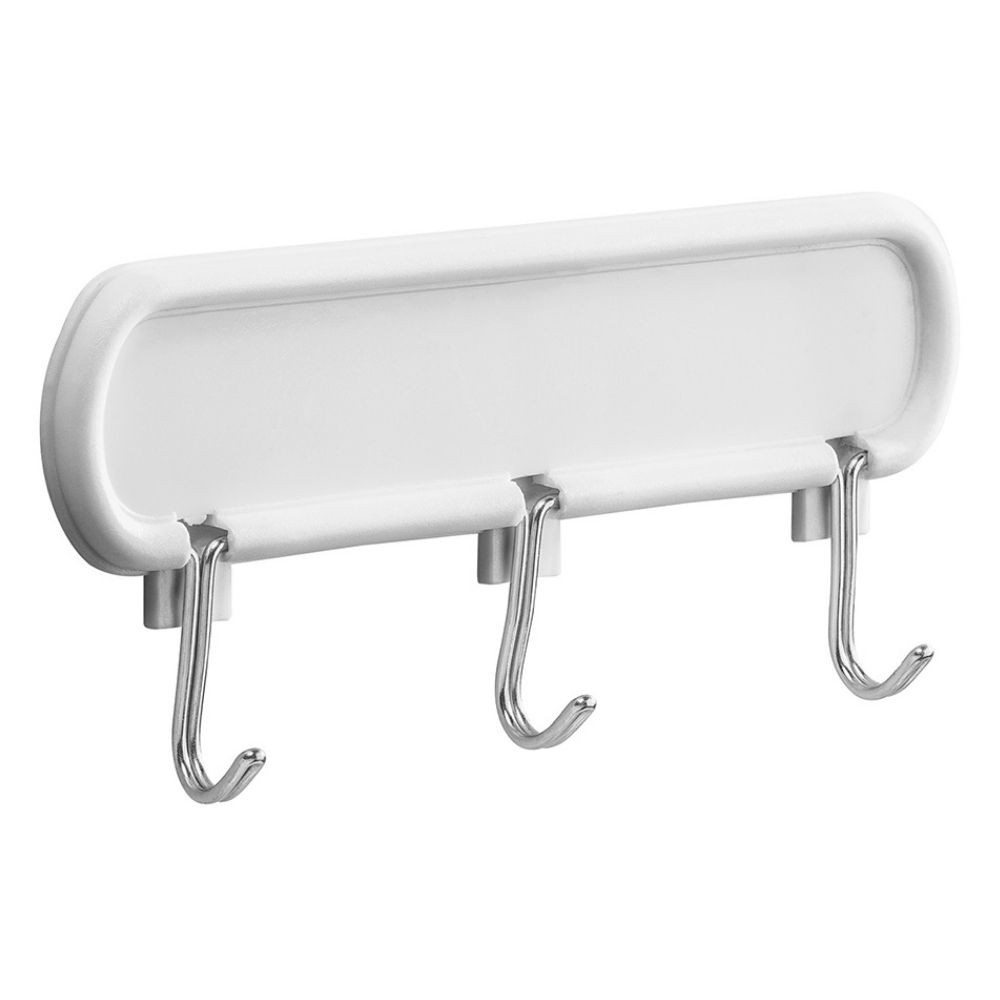 Gancho Plástico Com Adesivo Branco Primafer