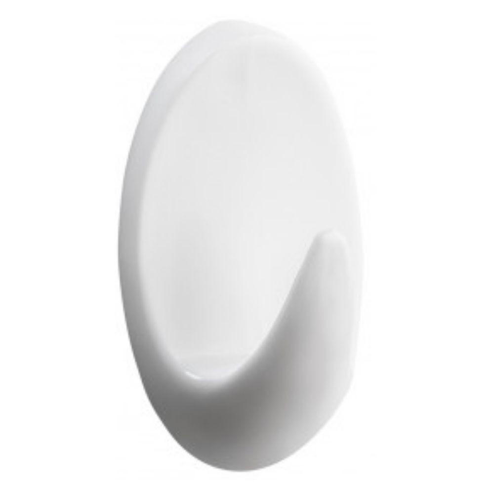 Gancho Oval Com Adesivo Fixa Fácil Com 3 Unidades Branco Primafer