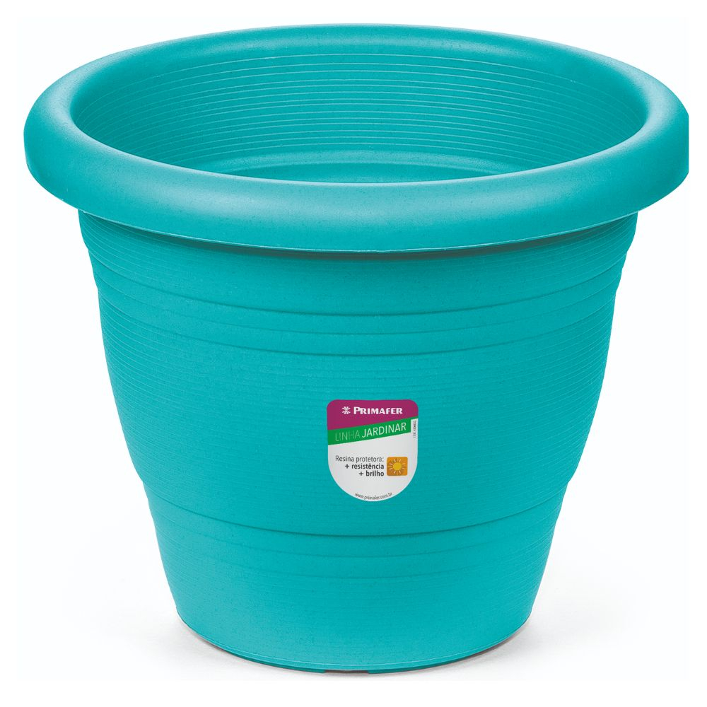 Vaso De Plástico Para Jardim 13Cm Turquesa Primafer