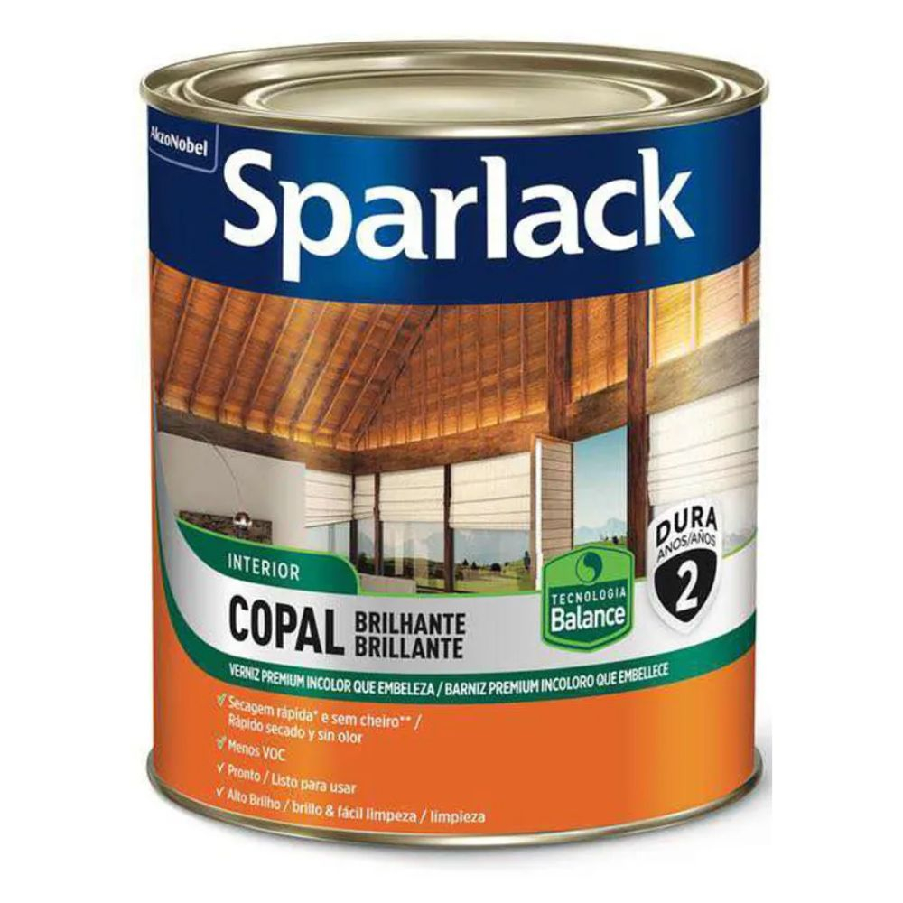 Verniz Copal Balance Brilhante Incolor 0.9L Coral Sparlack