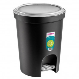 Lixeira Redonda Com Pedal 13.5L Preto Sanremo  