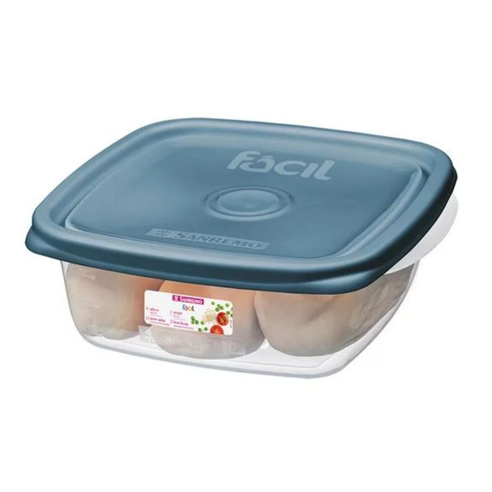 Pote Fácil Quadrado 530Ml Cores Diversas Sanremo