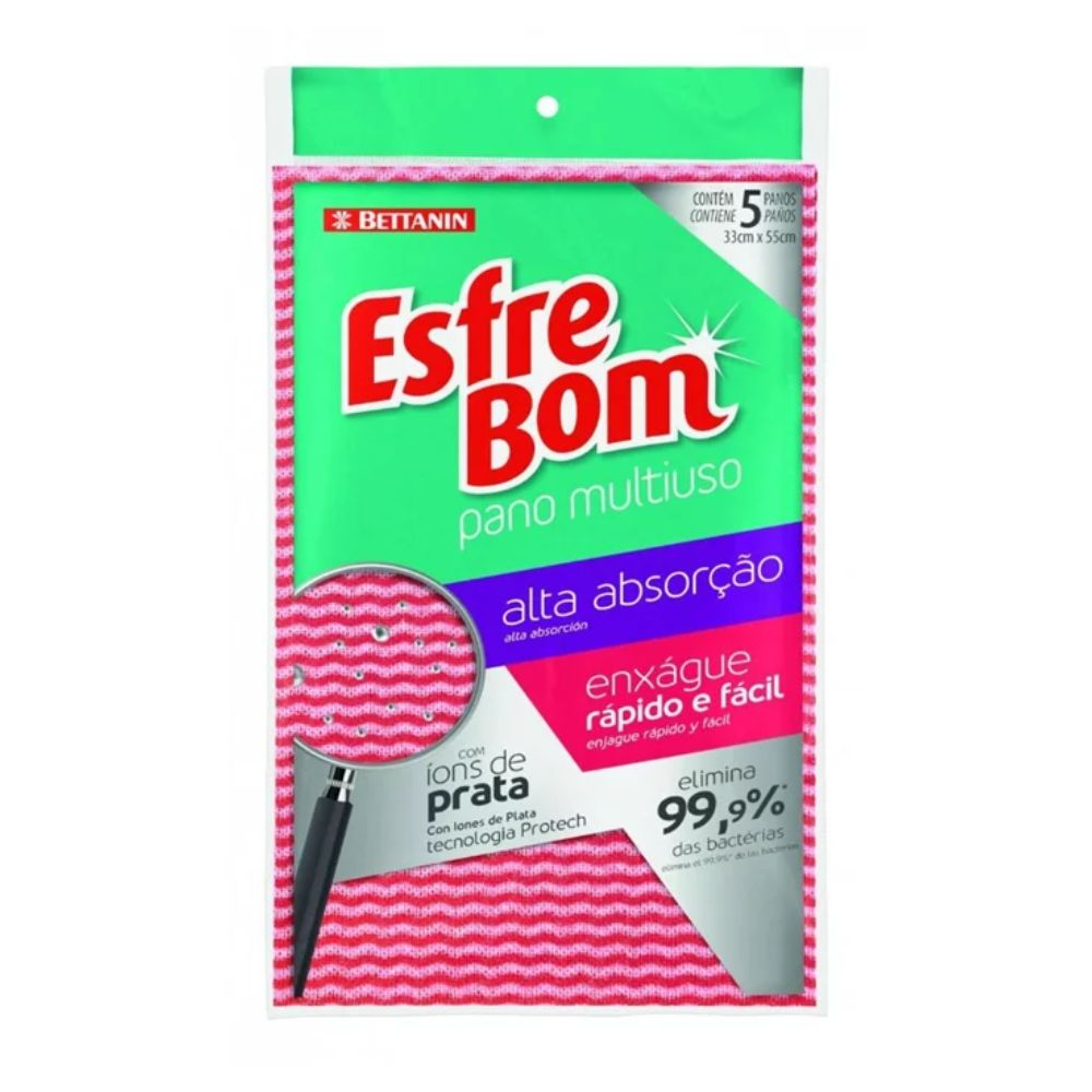 Pano Esfrebom Multiuso Almofadado Vermelho Bettanin