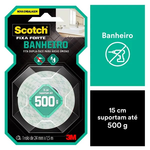 FITA 3M FIXA FORTE BANHEIRO 24MM X 1.5M