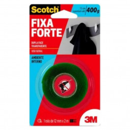 Fita Fixa Forte Transparente 12Mm X 2M 3M