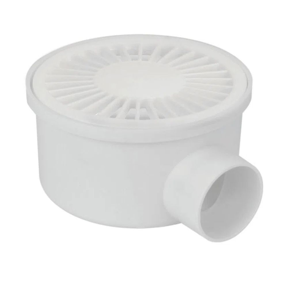 Ralo Grelha Redonda Vórtice 100X40 Branco Amanco