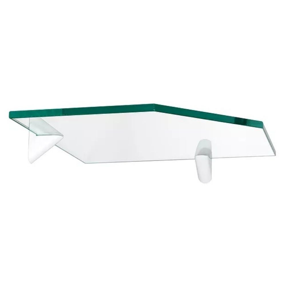 Prateleira Canto Recorte 25X25 Vidro Suporte Glass Pratefix 