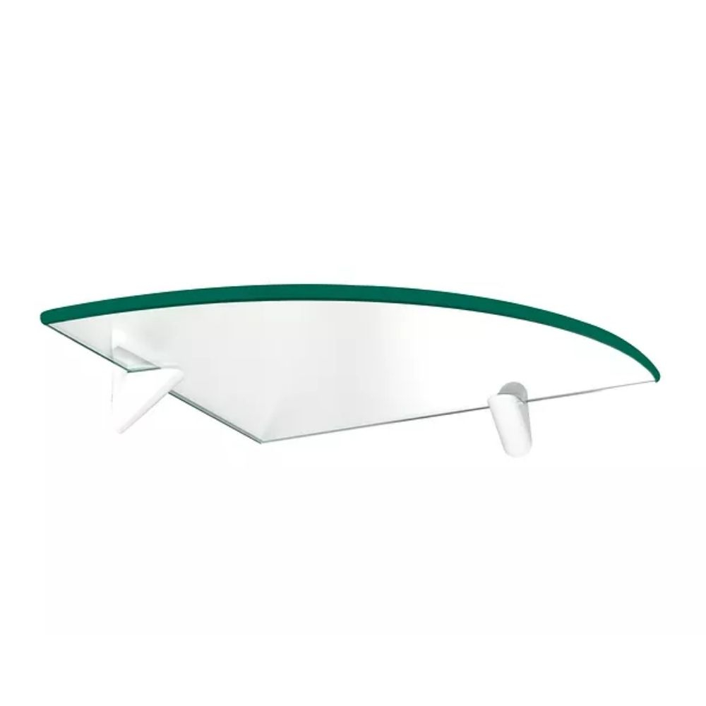 Prateleira De Canto Glass 30X30 Vidro Com Suporte Pratefix