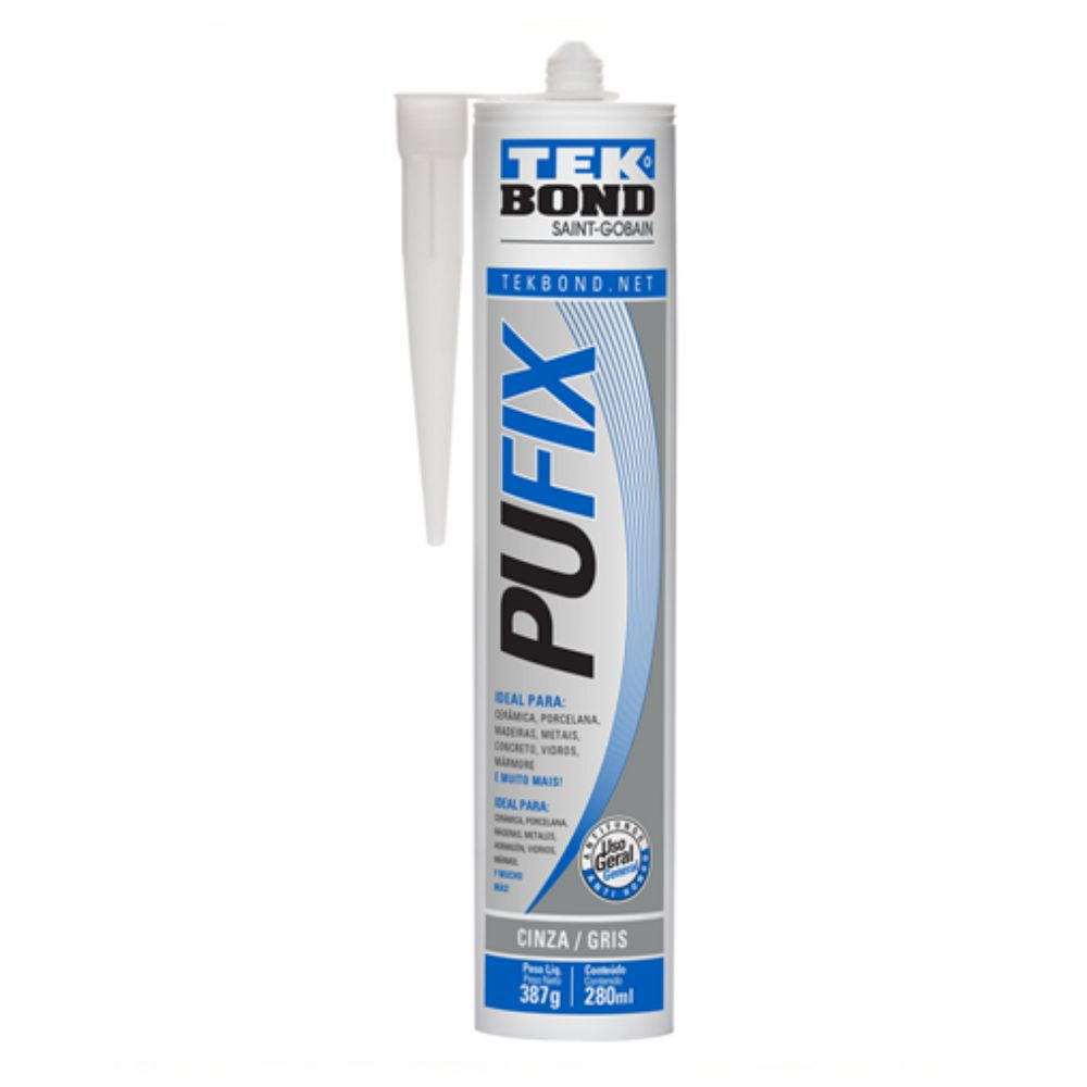 Adesivo Multiuso Pu Fix Cinza Cartucho 280Ml Tekbond