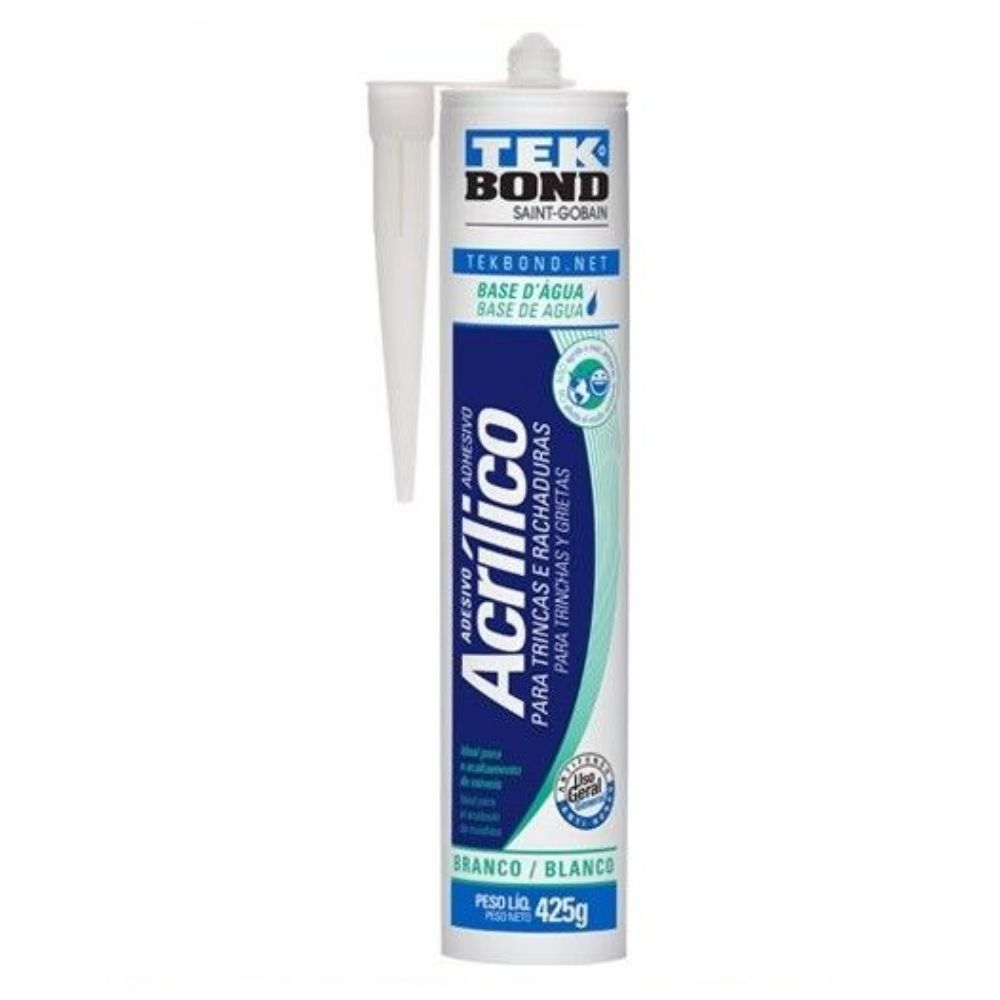 Adesivo Acrílico Seladores De Trincos Branco 425G Tekbond
