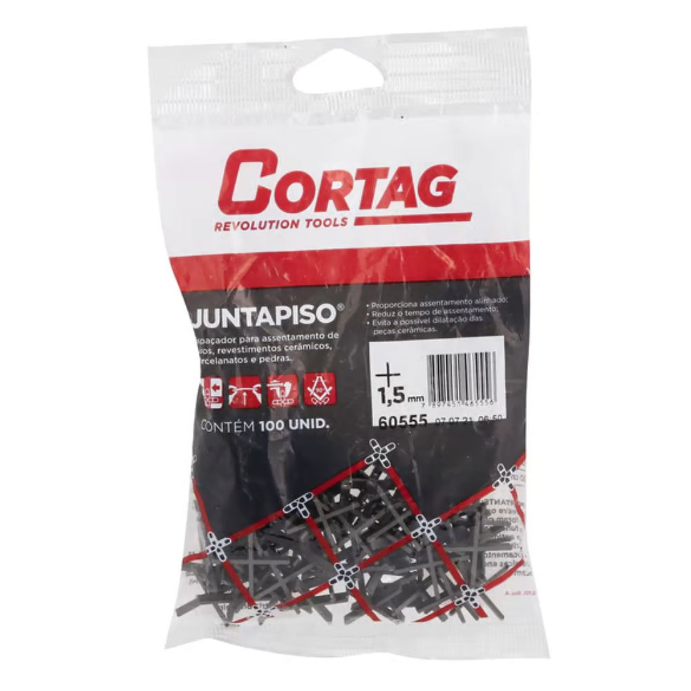 Espaçador Juntapiso 1.5Mm Com 100 Unidades Cortag
