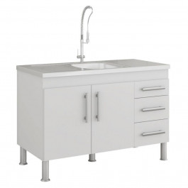 Gabinete Flex Cozinha Para Pia 1.20 Branco Mgm