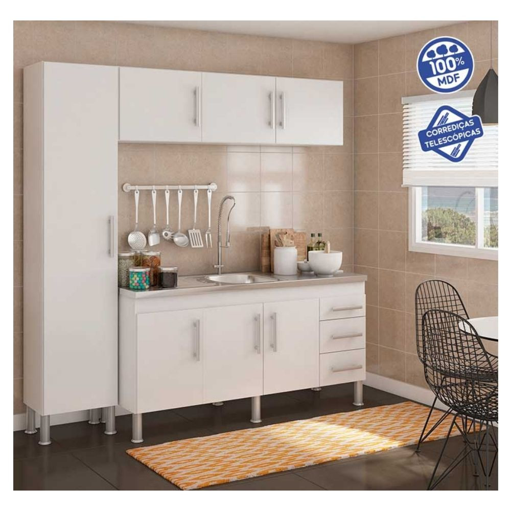 Gabinete De Cozinha Flex 1.54M Branco Mgm