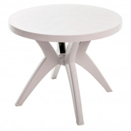 Mesa Deluxe Pé X Redonda Branca Forte Plástico