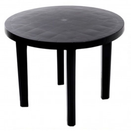Mesa Deluxe Redonda Pé Reto Preta Forte Plástico