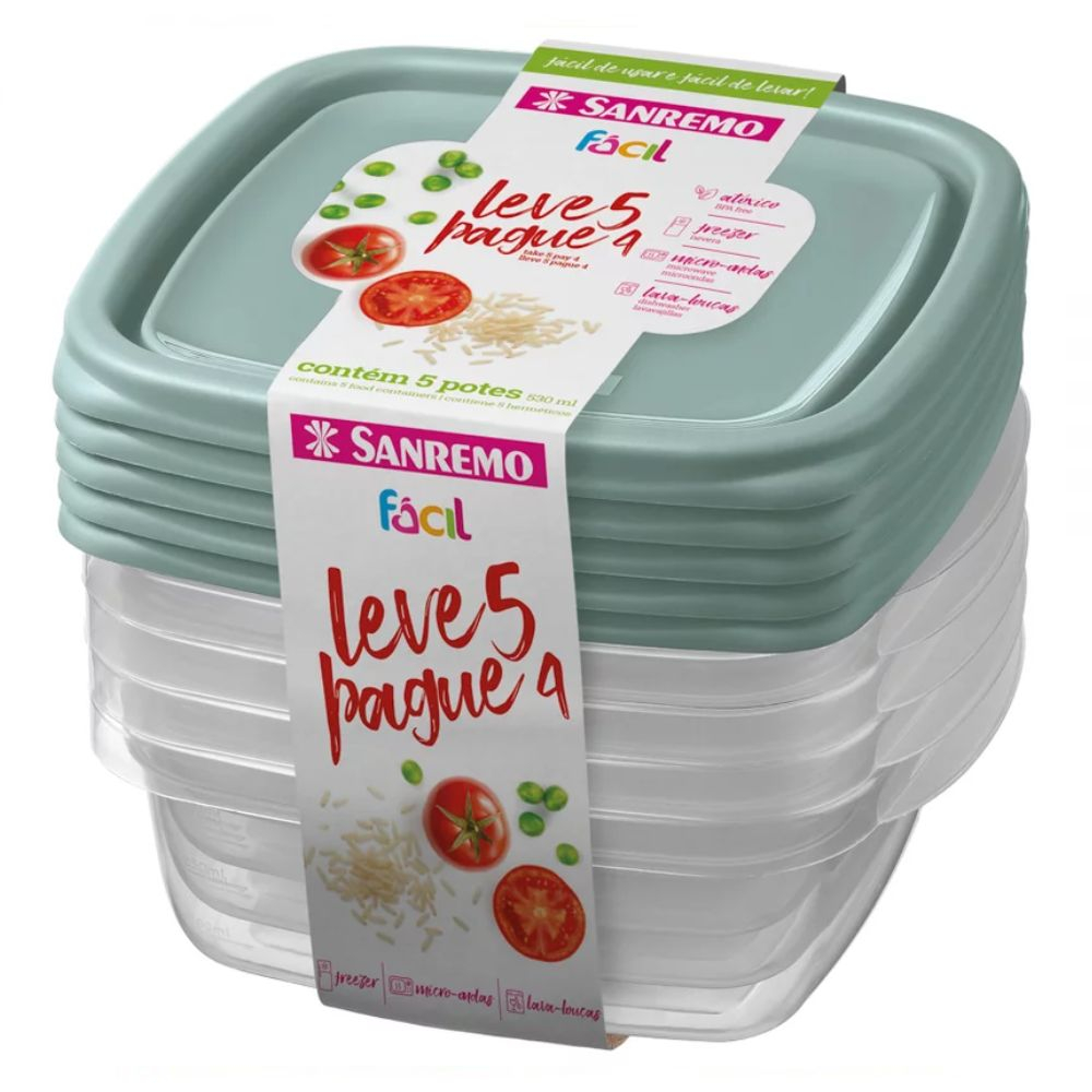 Conjunto De Potes 5 Peças 530Ml Sanremo