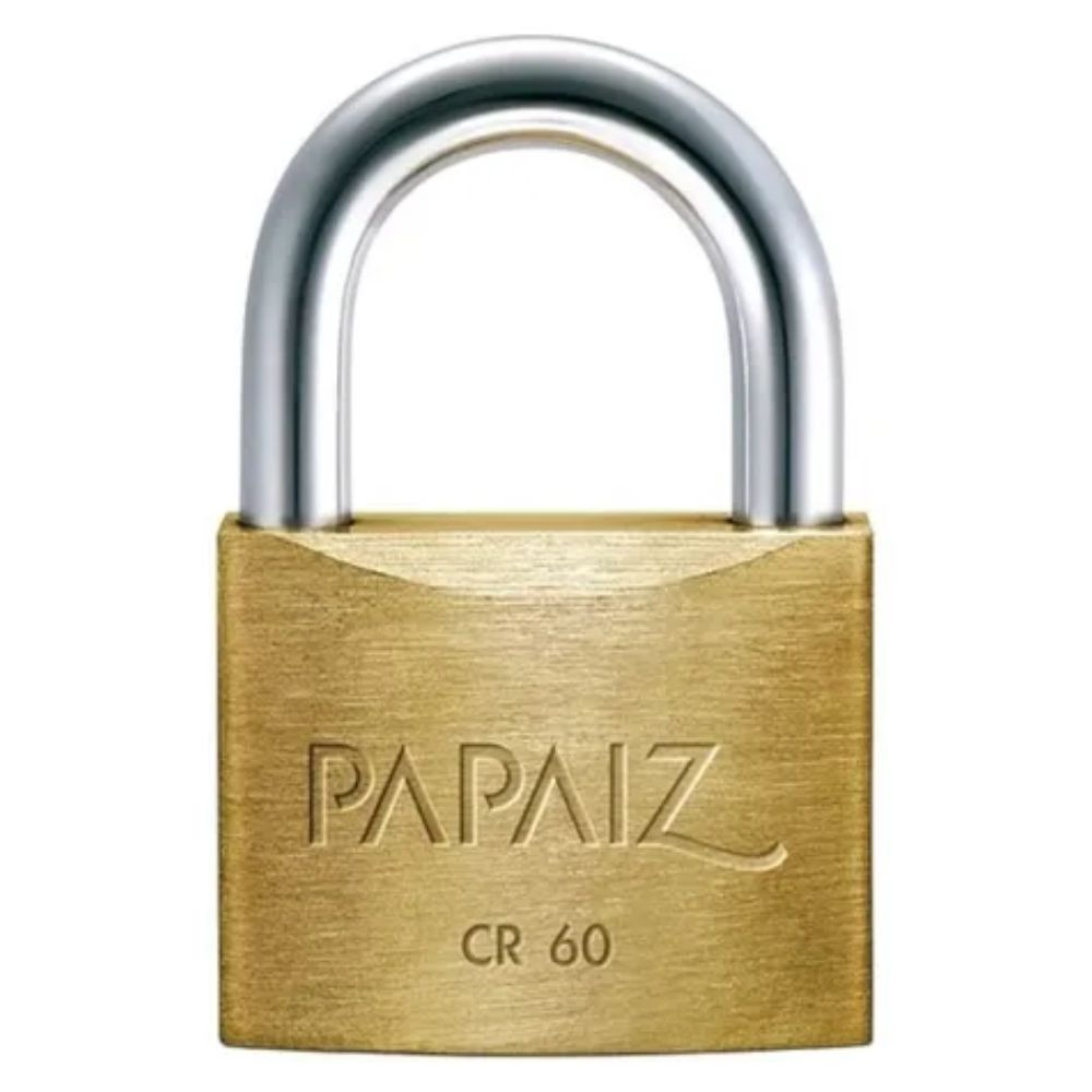 Cadeado De Latão Com 2 Chaves Cr60 Papaiz
