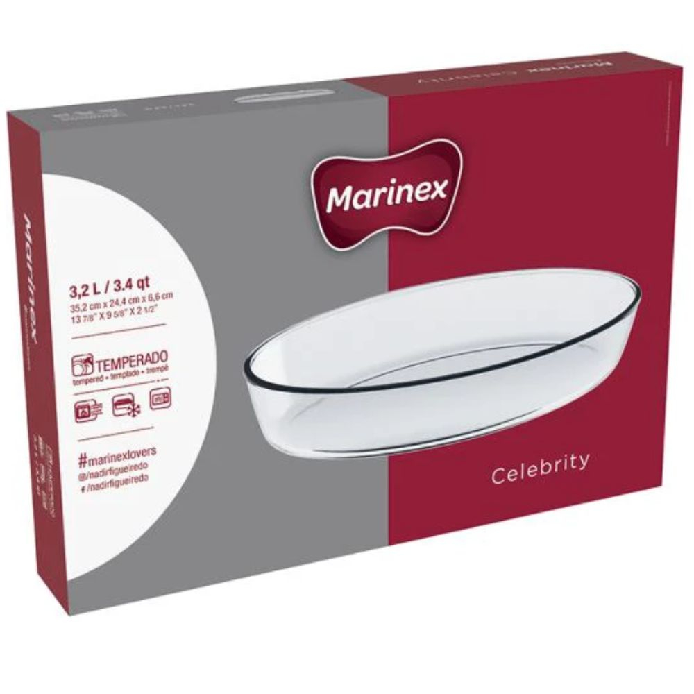 Assadeira Com Tampa Oval 3,2L Marinex