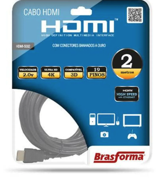 Cabo Brasforma Hdmi 2.0 1080 2M