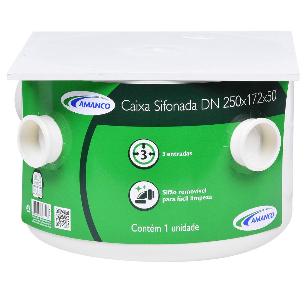 CAIXA SIFONADA N12 QUADRADA 250X172X50 AMANCO