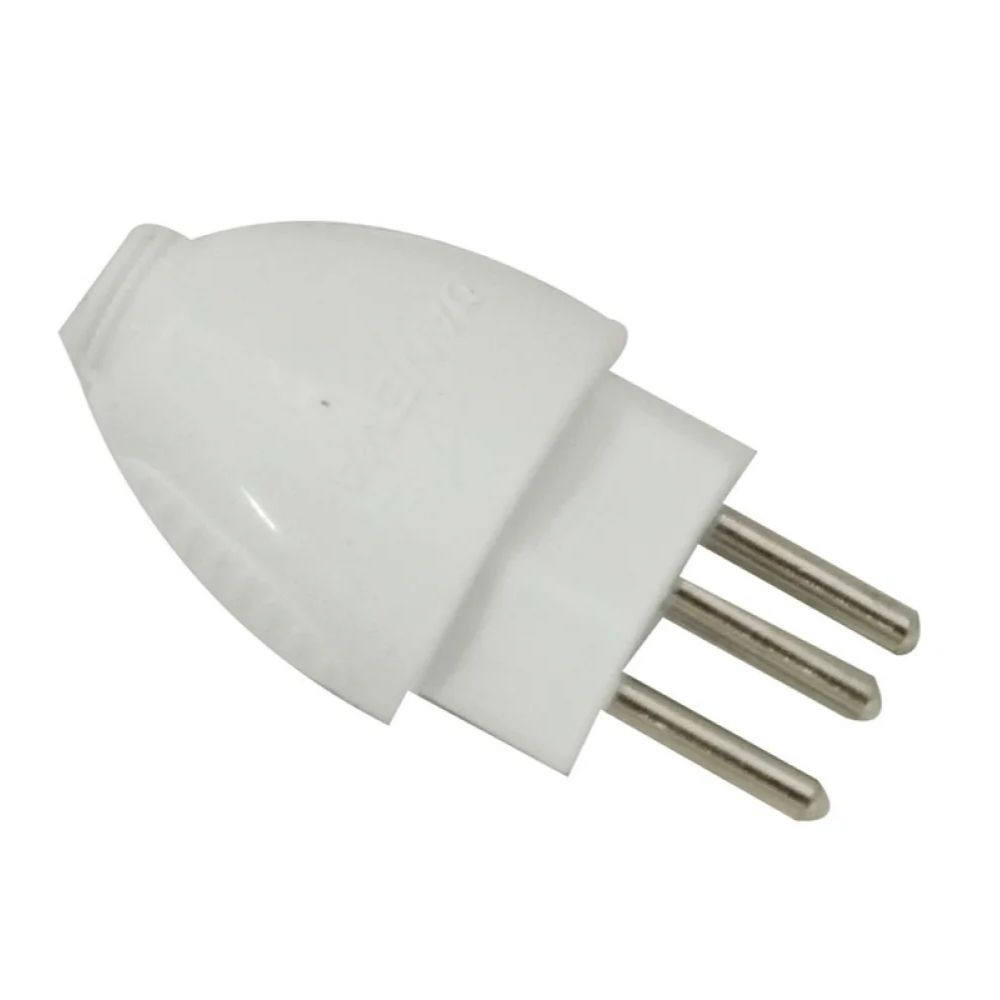 Plugue Desmontável Macho 2P+T 10A Branco Daneva