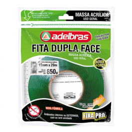 FITA DUPLA FACE MASSA ACRÍLICA FIXA PRO 19MMX20M 200 ADELBRAS