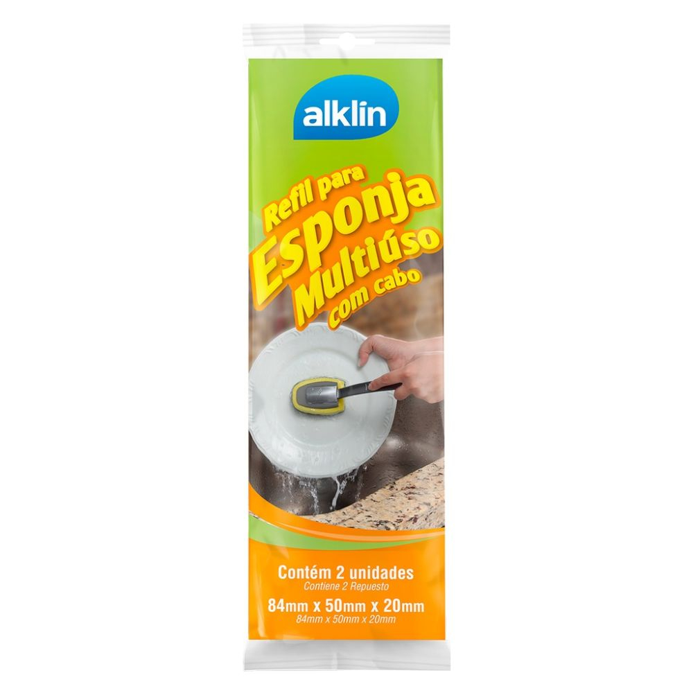 Refil Para Esponja Multiuso Com Cabo 2Un Alklin 