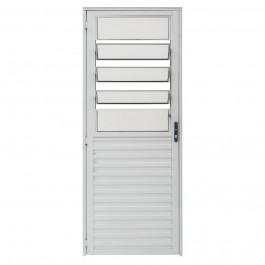 Porta Basculante 210 X 80 Vidro Liso Direita Branco Quality