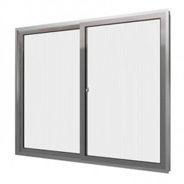 Janela 100X100 2 Folhas Vidro Canelada Natural Quality