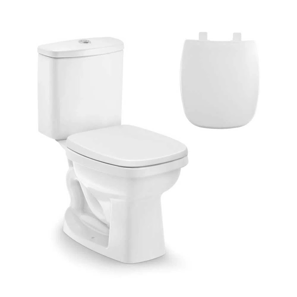 CONJUNTO BRANCO LIKE CELITE BACIA + CAIXA + ASSENTO + ENGATE + FIXAÇÃO + ANEL