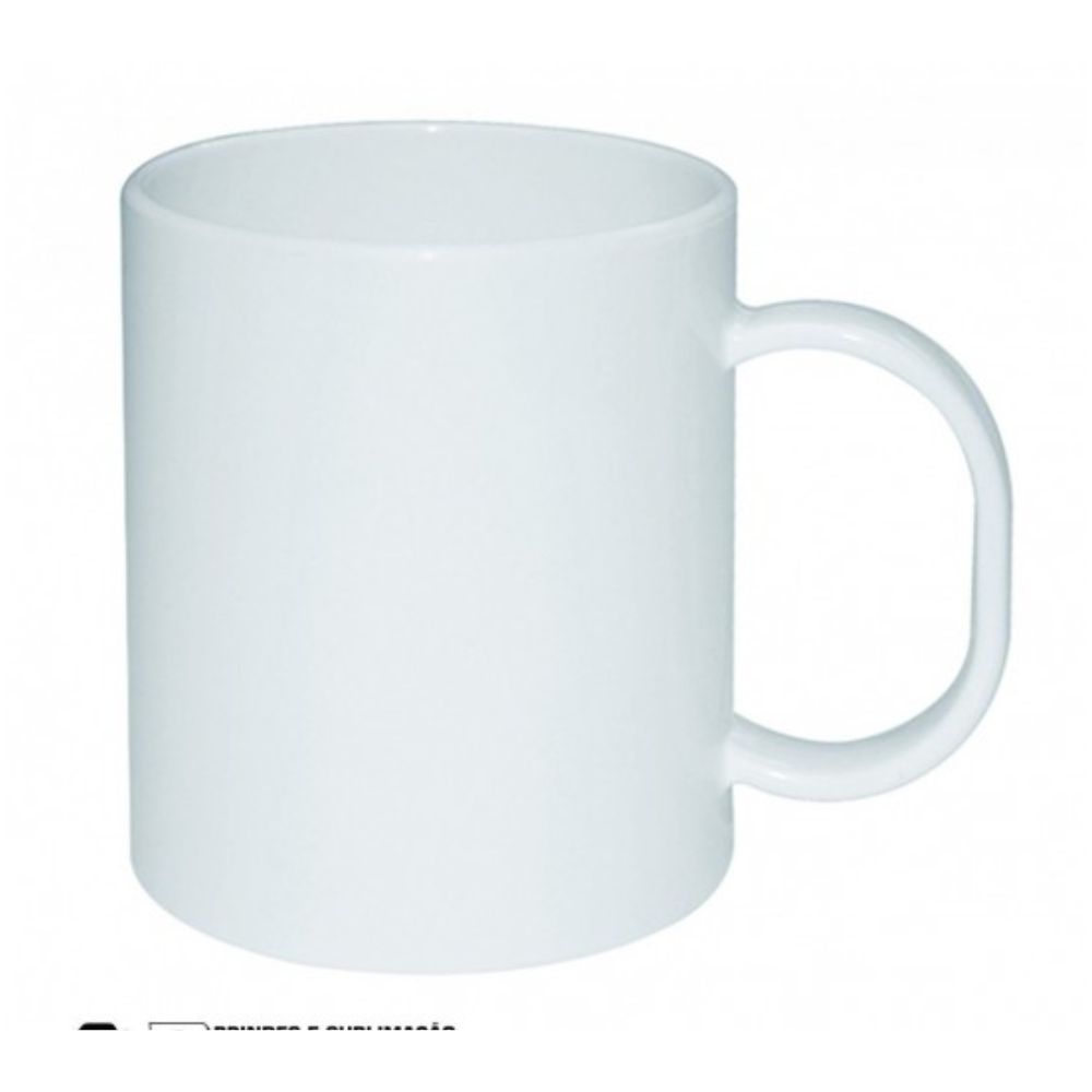 Caneca Plástica Escolar 350Ml Branca Ou