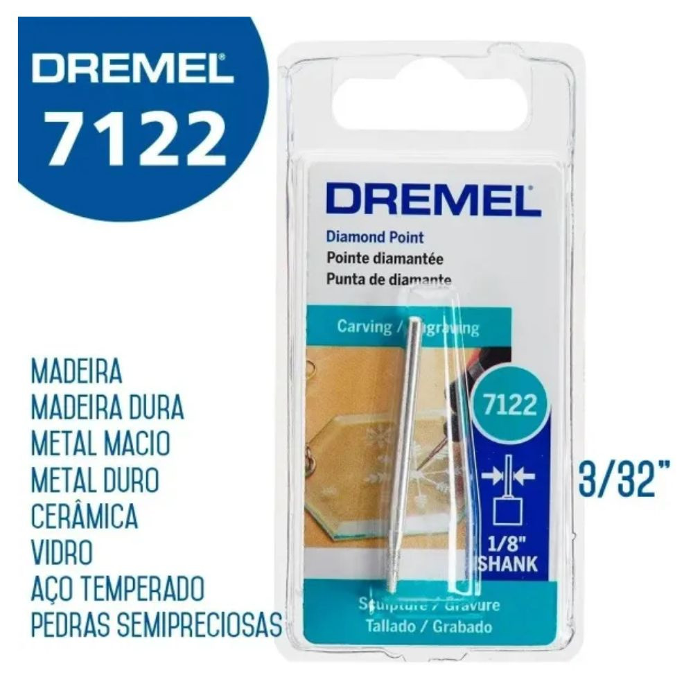 Ponta Diamantada Paralela 3/32 Dremel