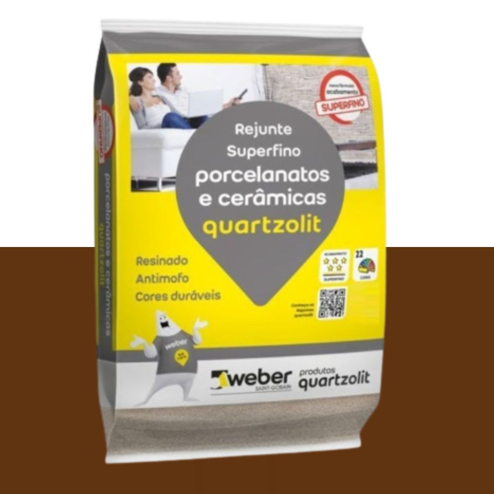 Rejunte Porcelanato E Ceramica Mogno 5Kg Quartzolit