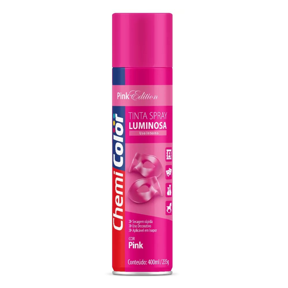Tinta Spray Luminosa Pink 400Ml Chemicolor 