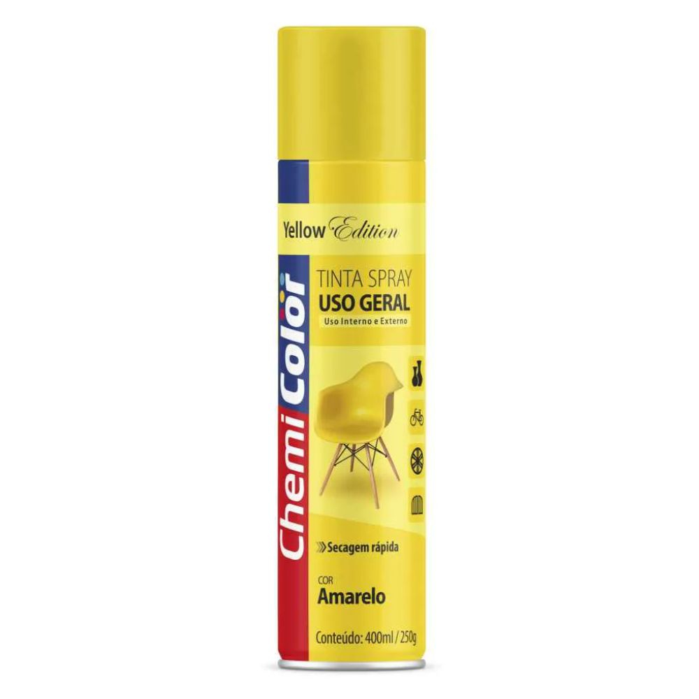 Tinta Spray Para Uso Geral Amarelo 400Ml Chemicolor