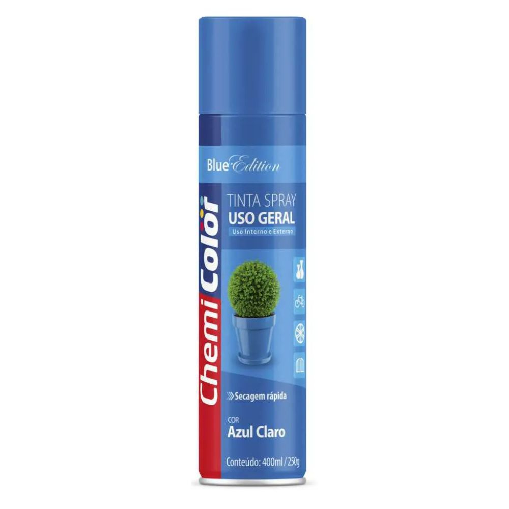 Tinta Spray Para Uso Geral Azul Claro 400Ml Chemicolor