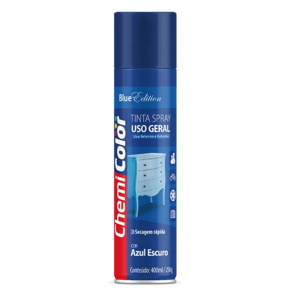 Tinta Spray Para Uso Geral Azul Escuro 400Ml Chemicolor