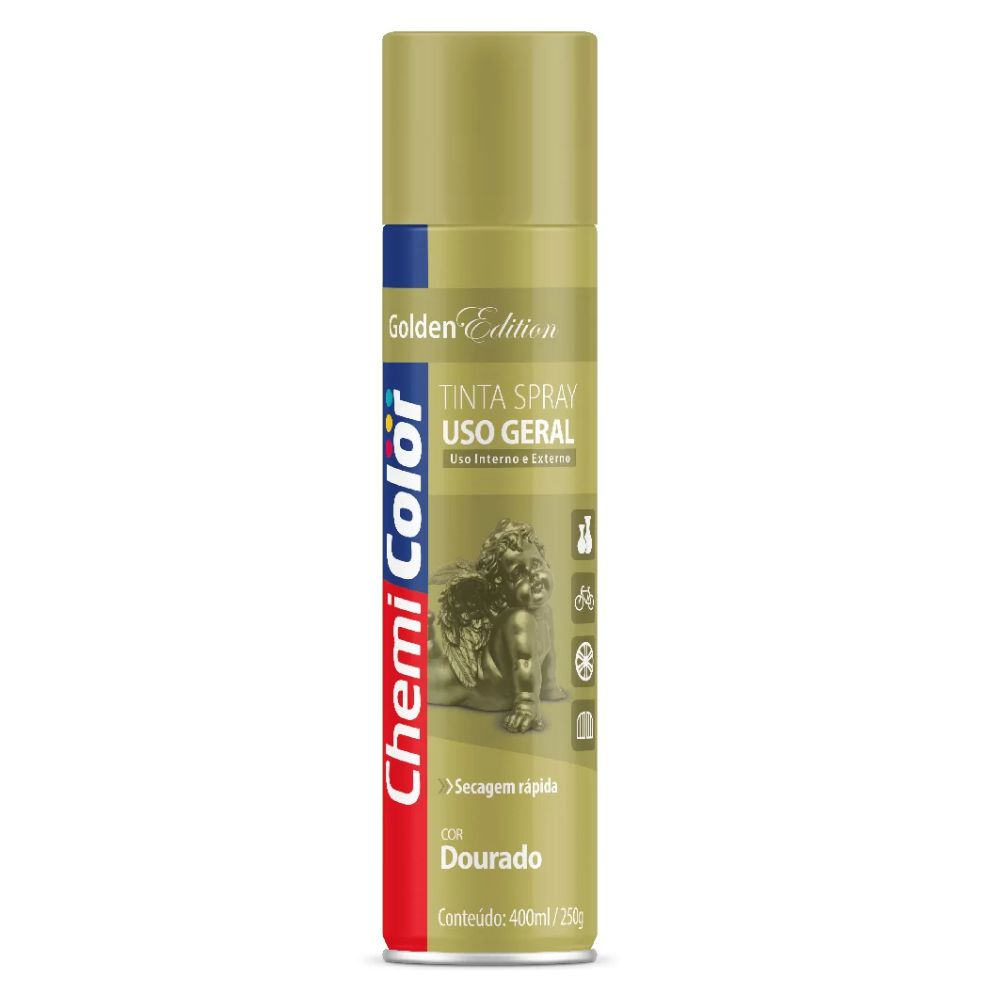 Tinta Spray Para Uso Geral Dourado 400Ml Chemicolor