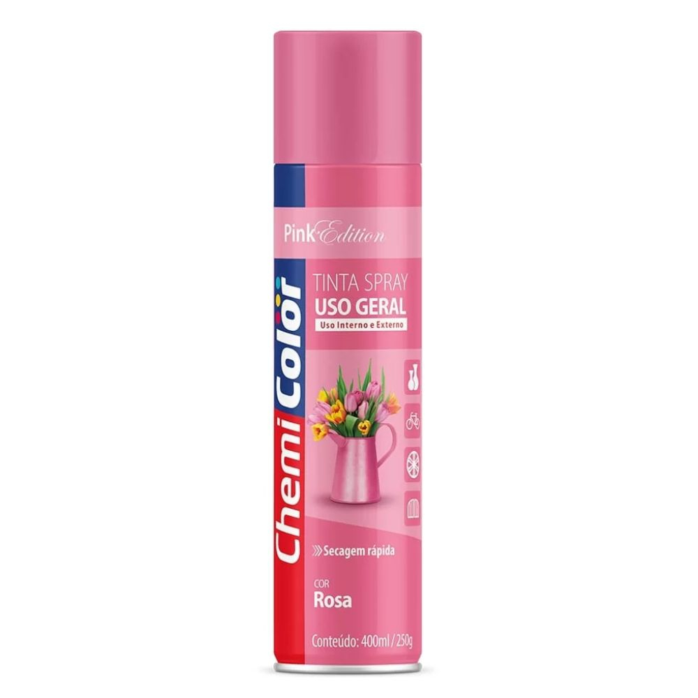Tinta Spray Para Uso Geral Rosa 400Ml Chemicolor
