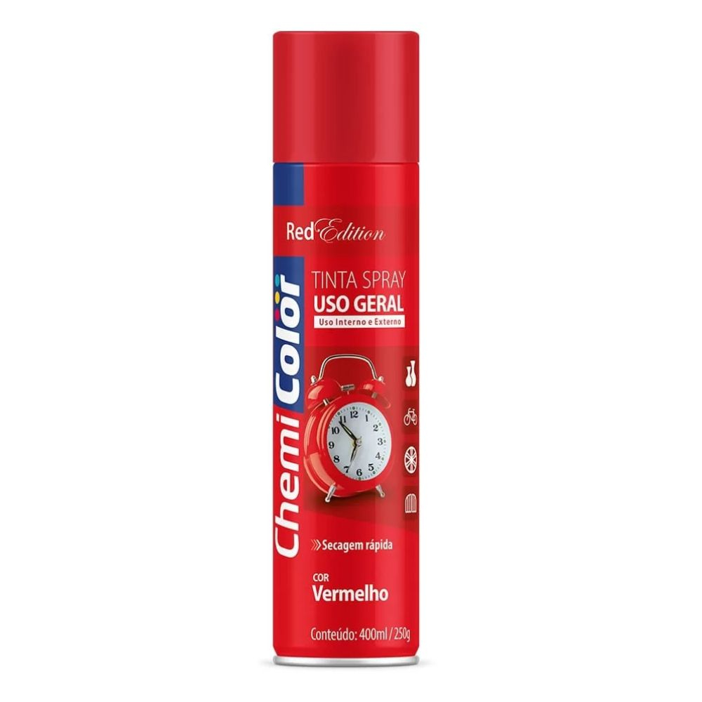 Tinta Spray Para Uso Geral Vermelho 400Ml Chemicolor