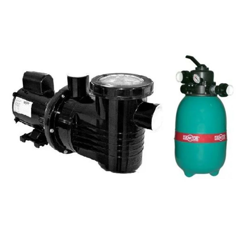 Filtro Dfr12 E Bomba 1/4Cv Para Piscina Com Areia 28Kg Dancor
