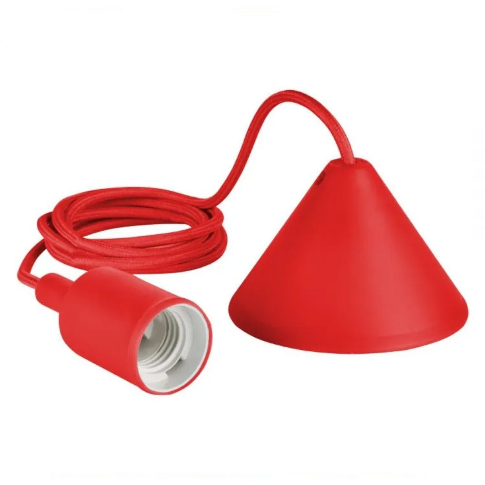 Pendente Silicone E27 Ne-708 Vermelho Neotron