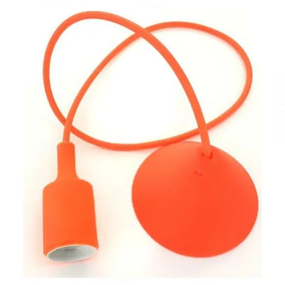 Pendente Silicone E27 Ne-709 Laranja Neotron