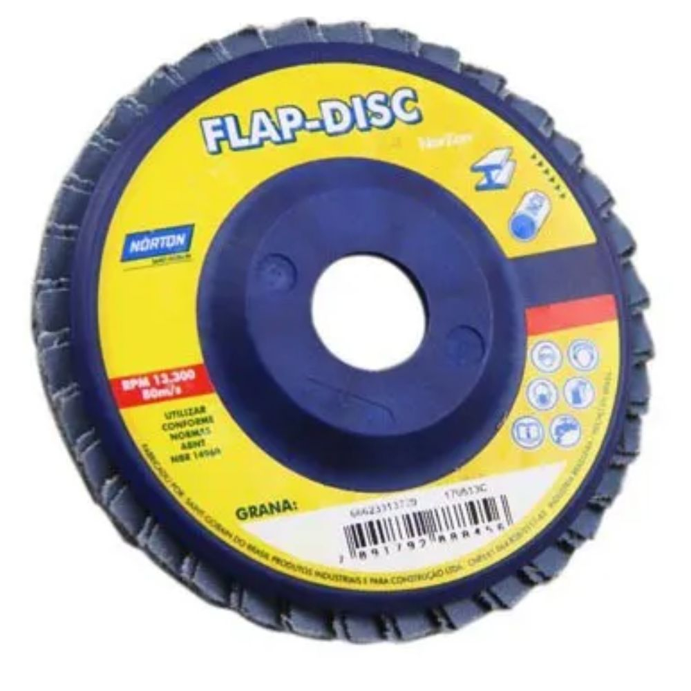 Disco De Lixa Flap Reto 7 Grão 60 R-822 Norton